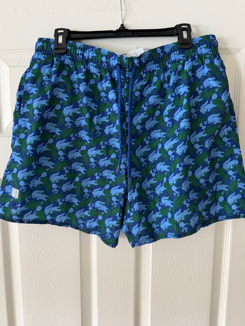 Lacoste Minecraft Blue & Green Camo Swim Trunks